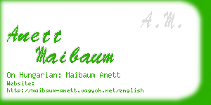 anett maibaum business card